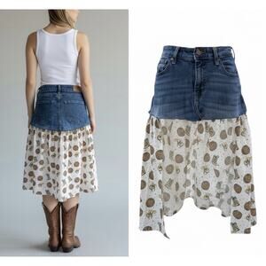 High Low Denim Mini Skirt Cowboy Western Party 28 Taylor swift Custom Handmade